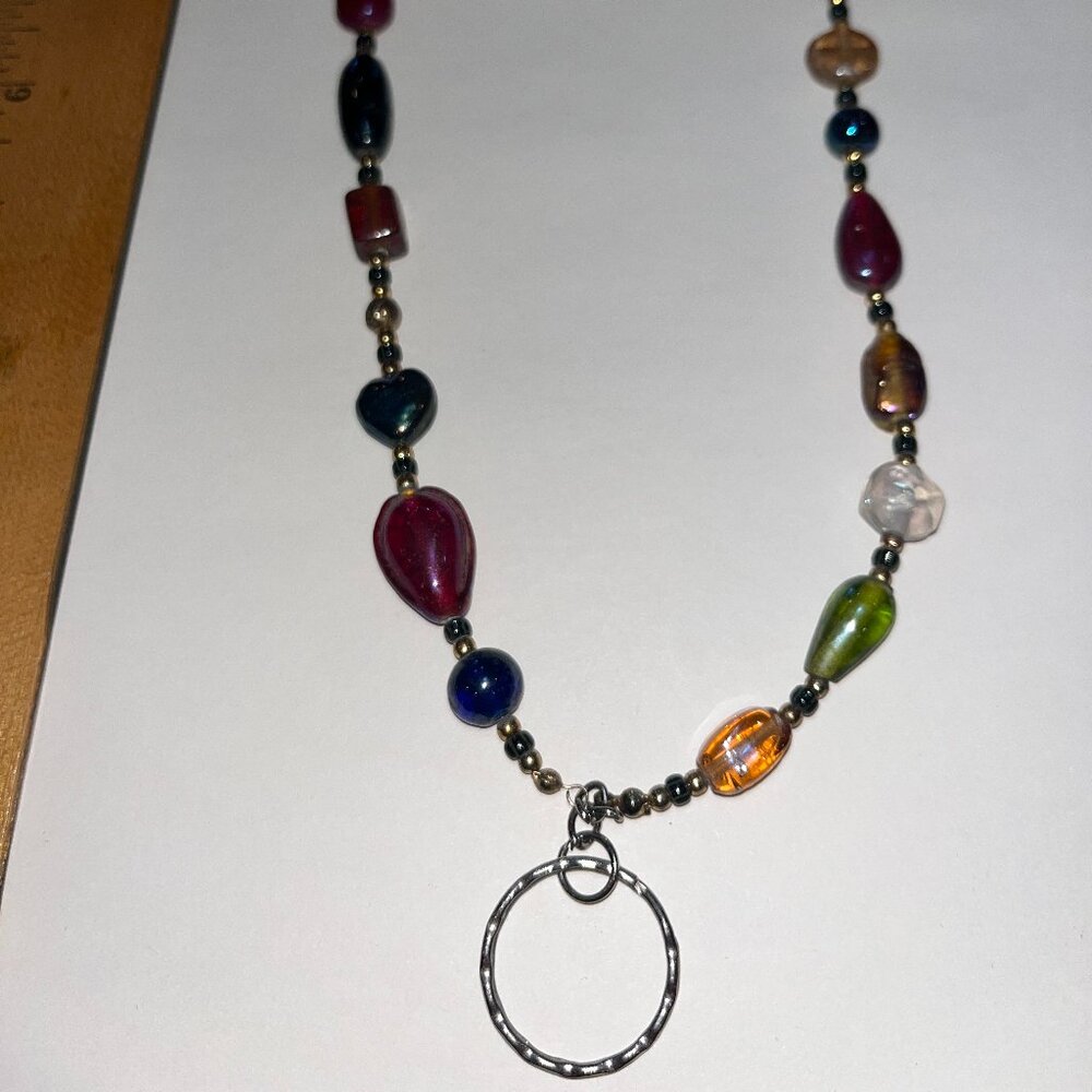 Handcrafted glass beaded Badge Lanyard